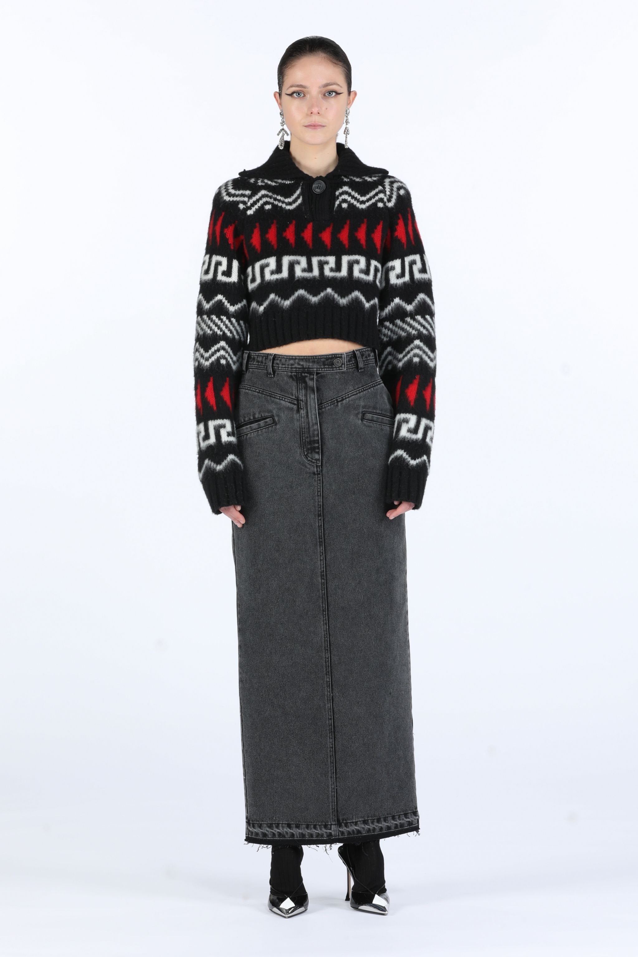 DENIM MAXI SKIRT - 4