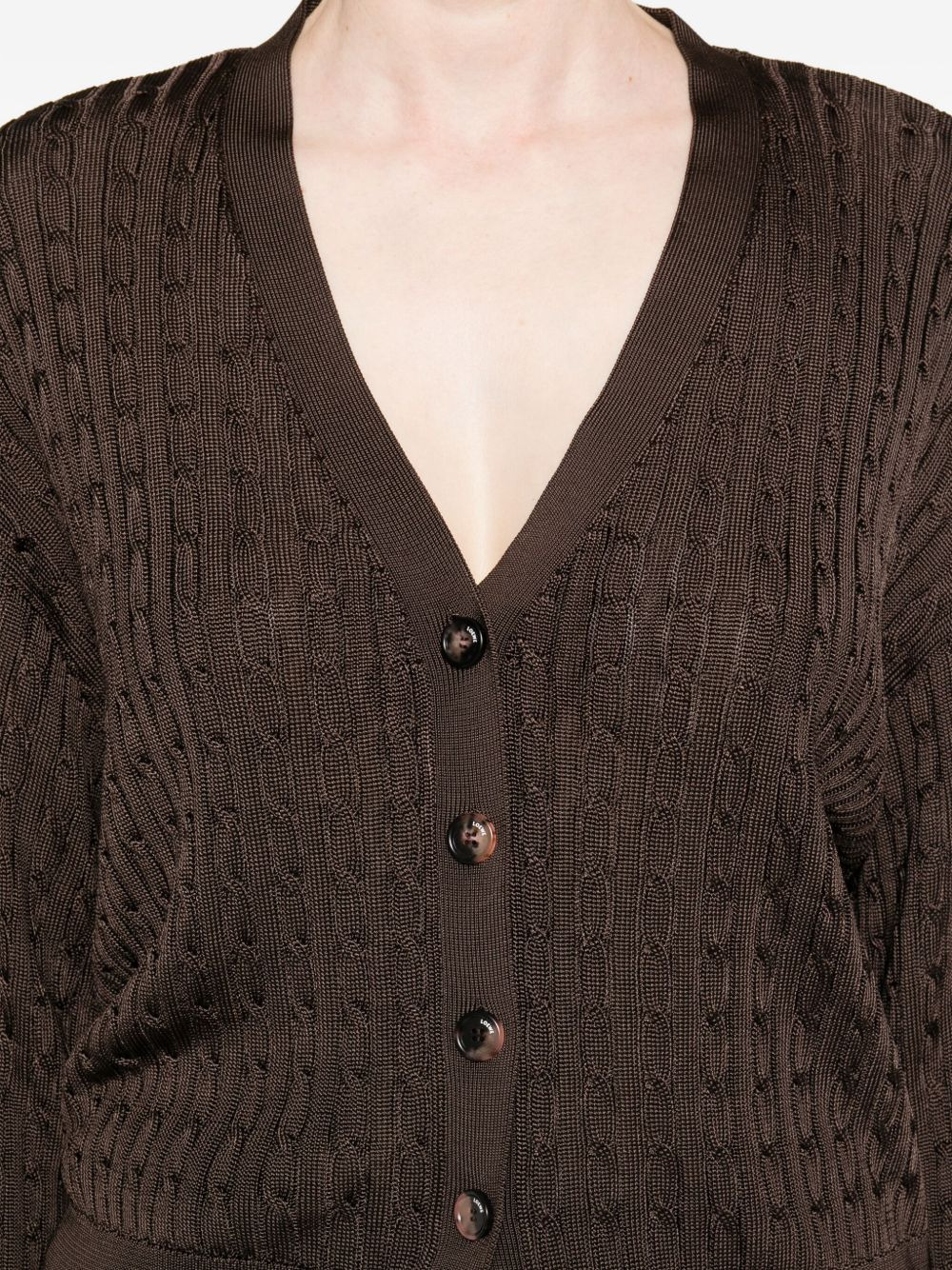cable-knit button cardigan - 5