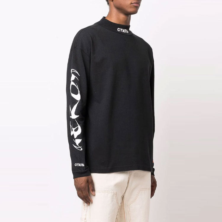 HERON PRESTON HP Brush Long-Sleeve Turtleneck T-shirt 'Black White' HMAB017F21JER001-1001 - 3