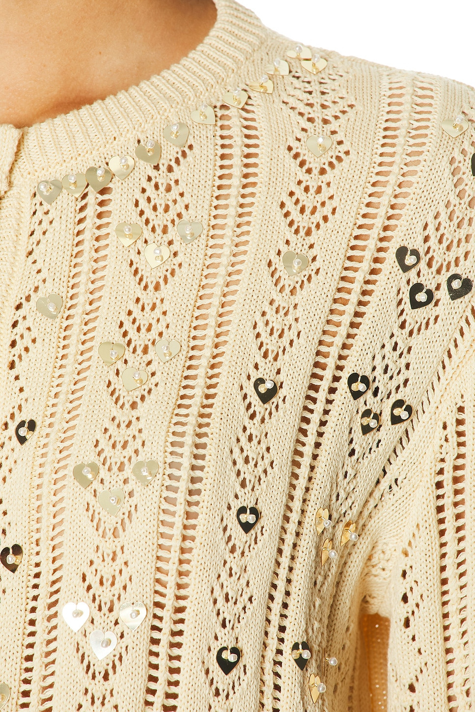 Embroidered Feather Cuff Cardigan - 5