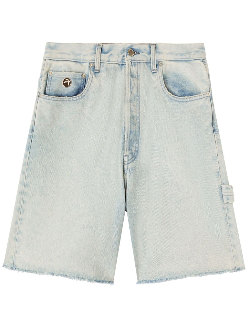 raw-edge denim shorts - 1