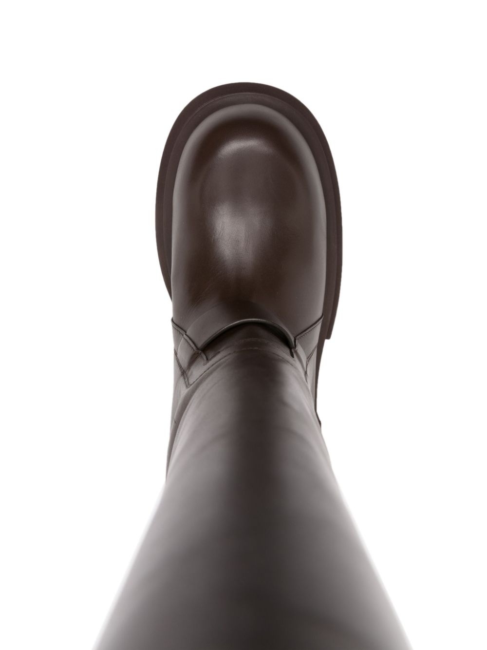 80mm polished-leather knee-high boots - 4