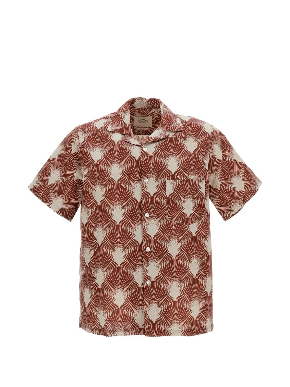feather print revere shirt - 1
