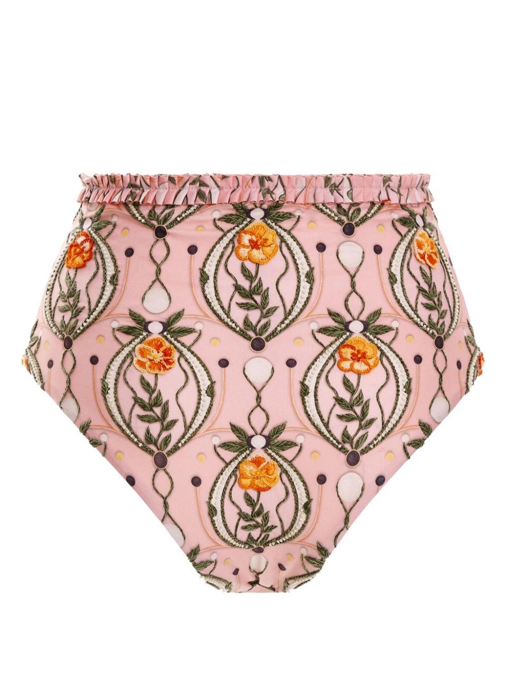 Nopal Lunar floral-embroidered bikini bottom - 6