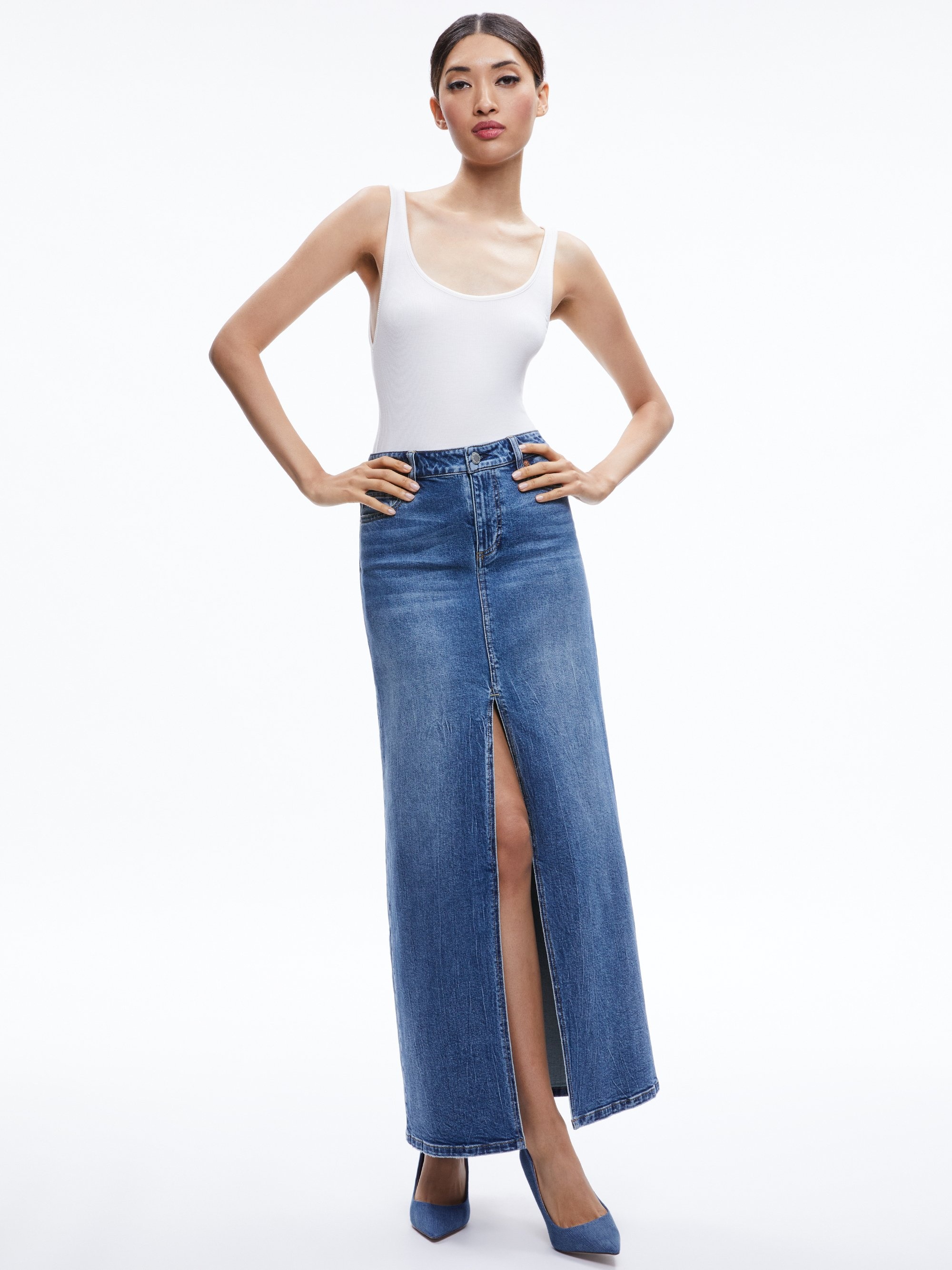 RYE DENIM MAXI SKIRT - 4