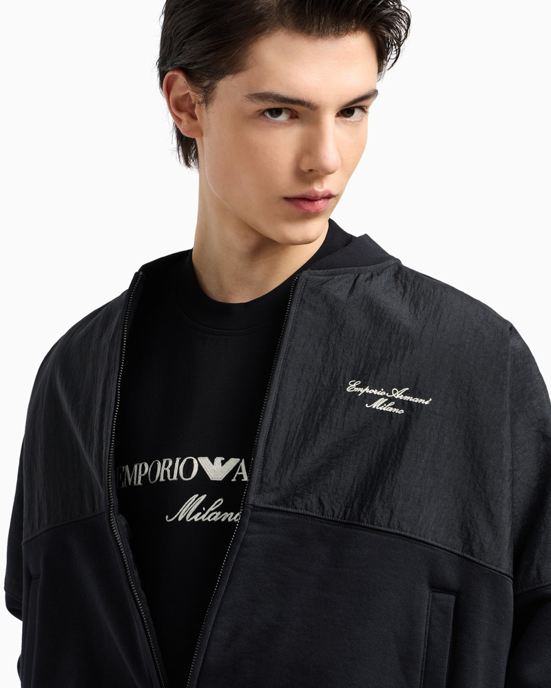 ZIP-UP SWEATSHIRT IN NYLON AND FRENCH TERRY JERSEY WITH LOGO EMBROIDERY 5