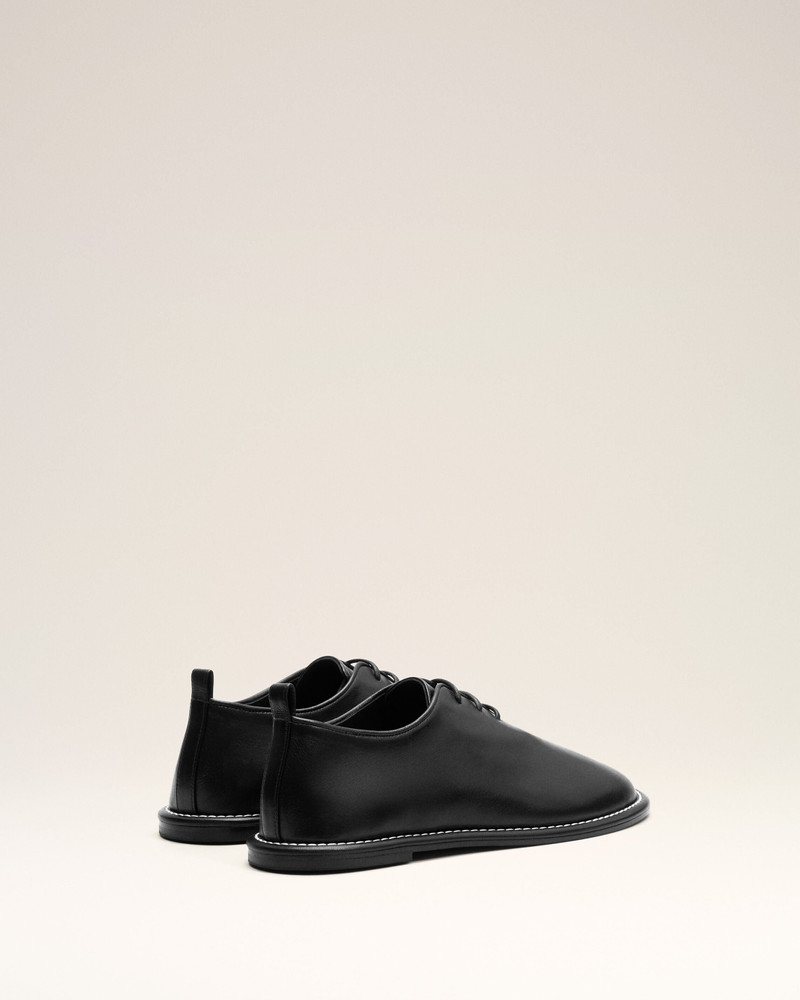 BLACK COW LEATHER MIDI DERBIES SHOES 4