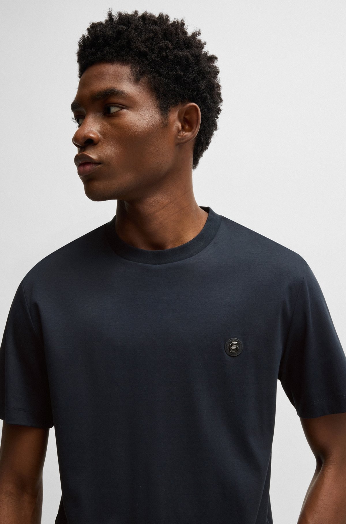 REGULAR-FIT T-SHIRT IN COTTON WITH MONOGRAM PRINT - 3