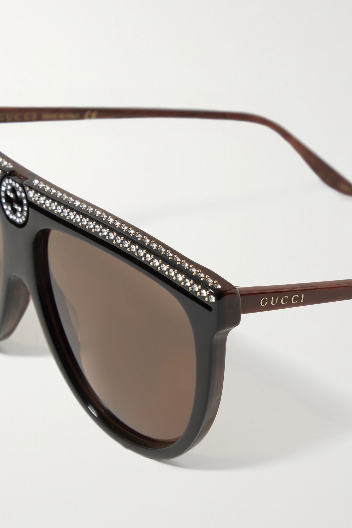 D-frame crystal-embellished acetate sunglasses - 4