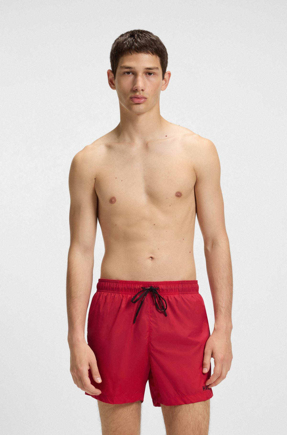 FULLY LINED SWIM SHORTS WITH CONTRAST LOGO - 2