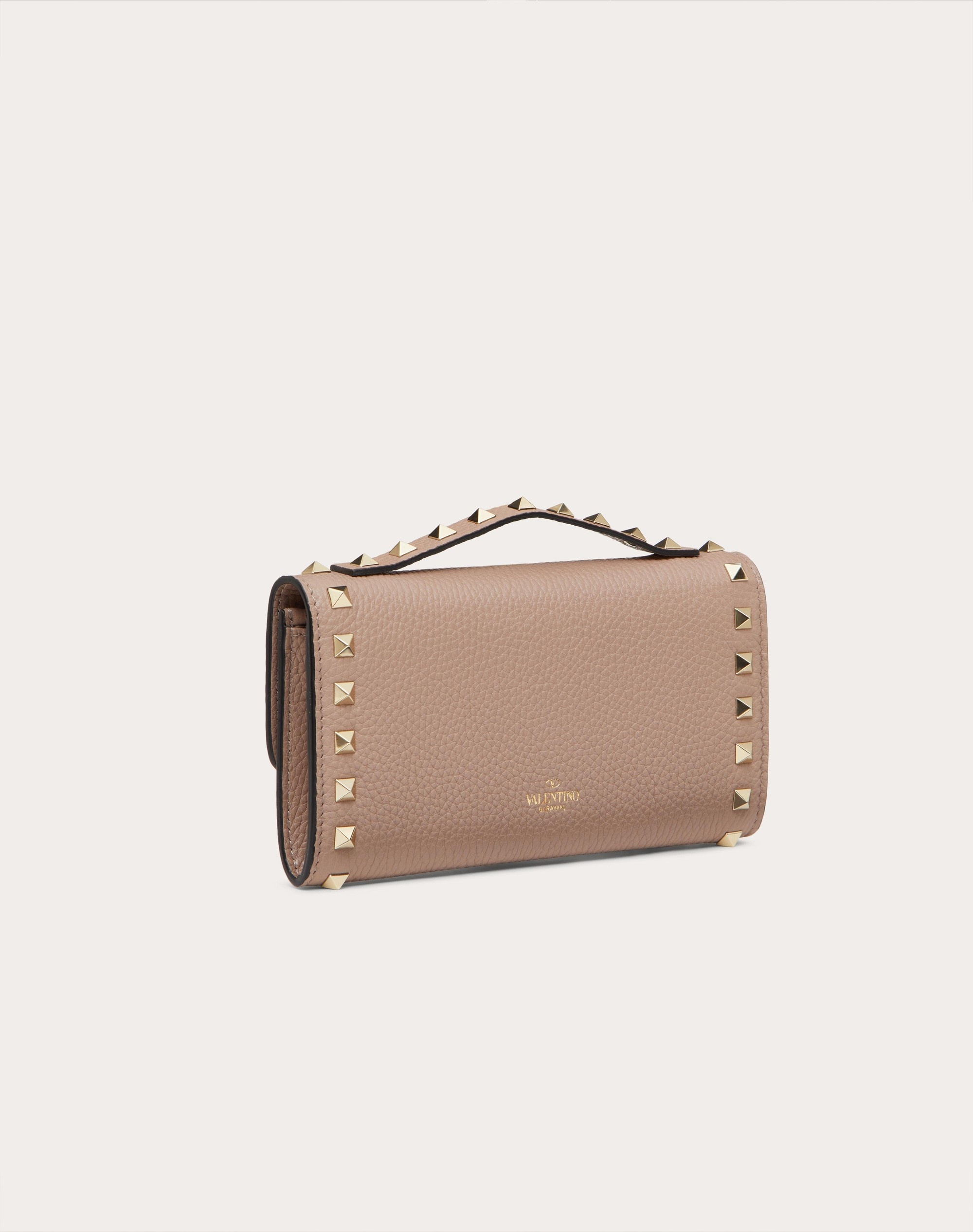 ROCKSTUD GRAINY CALFSKIN WALLET WITH CHAIN STRAP - 3