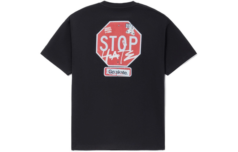 Li-Ning Li-Ning x OG_SLICK Crossover SS22 Graffiti Printing Round Neck Loose Short Sleeve 'Black' AHSS057-2 outlook