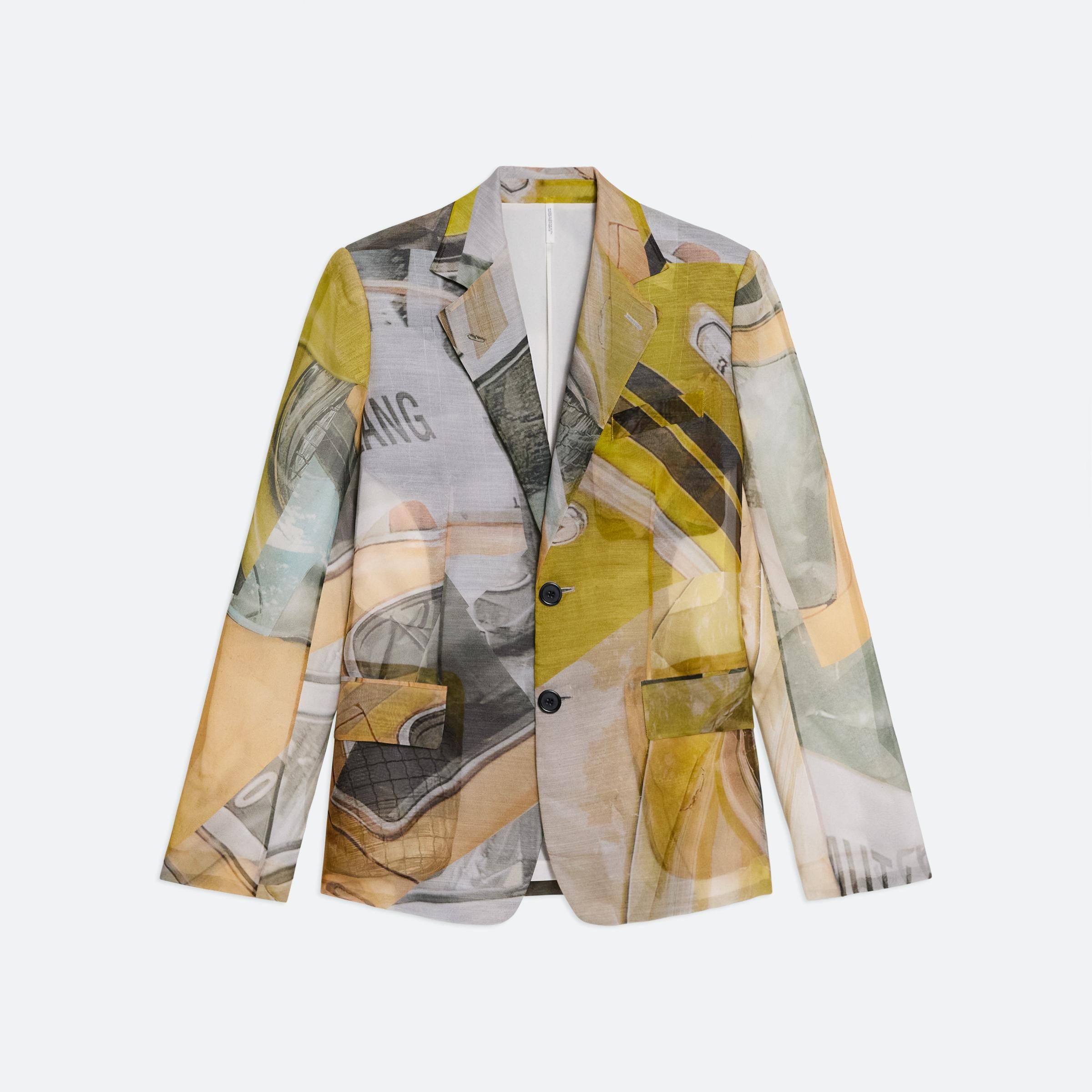 PRINTED SILK CLASSIC BLAZER - 1