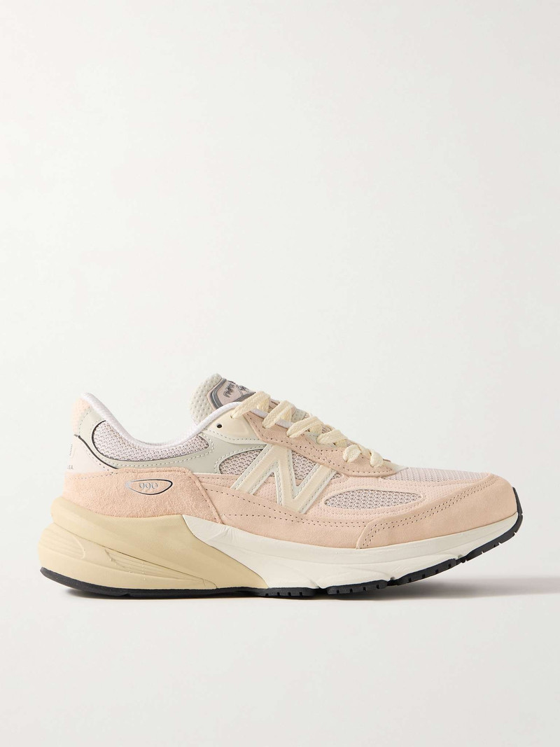 990v6 Leather-Trimmed Suede and Mesh Sneakers - 1