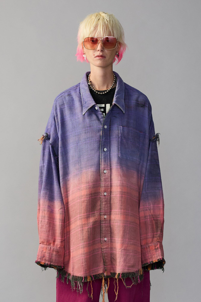 REVERSIBLE SHREDDED SEAM DROP NECK SHIRT - 1