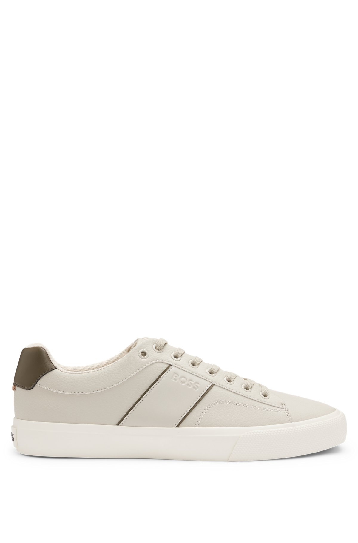 FAUX-LEATHER TRAINERS WITH PLAIN AND GRAINED TEXTURES - 1