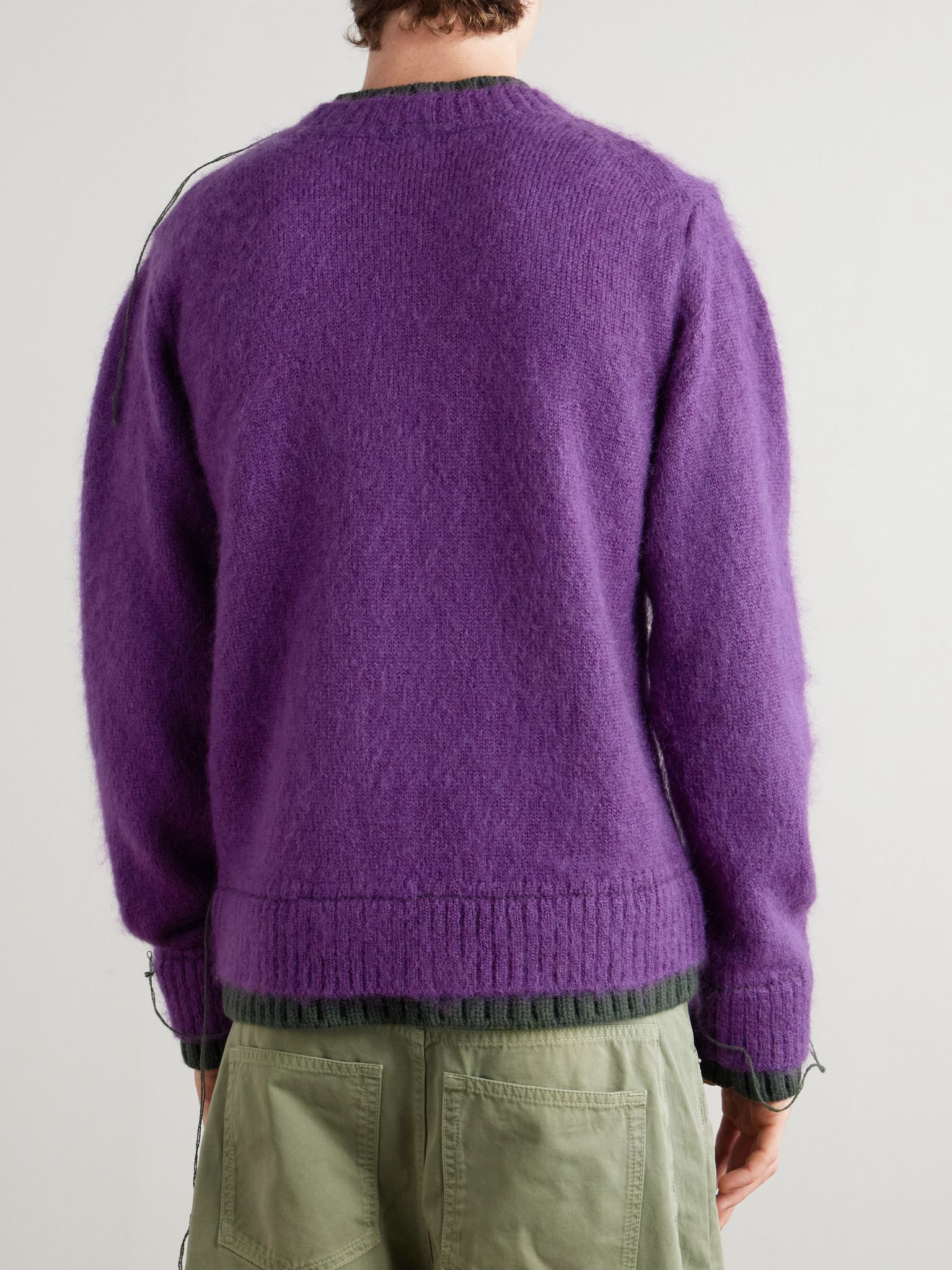 Two-Tone Mohair-Blend Sweater Purple - 3