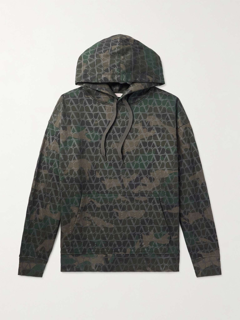 Camouflage-Print Cotton-Blend Jersey Hoodie 1