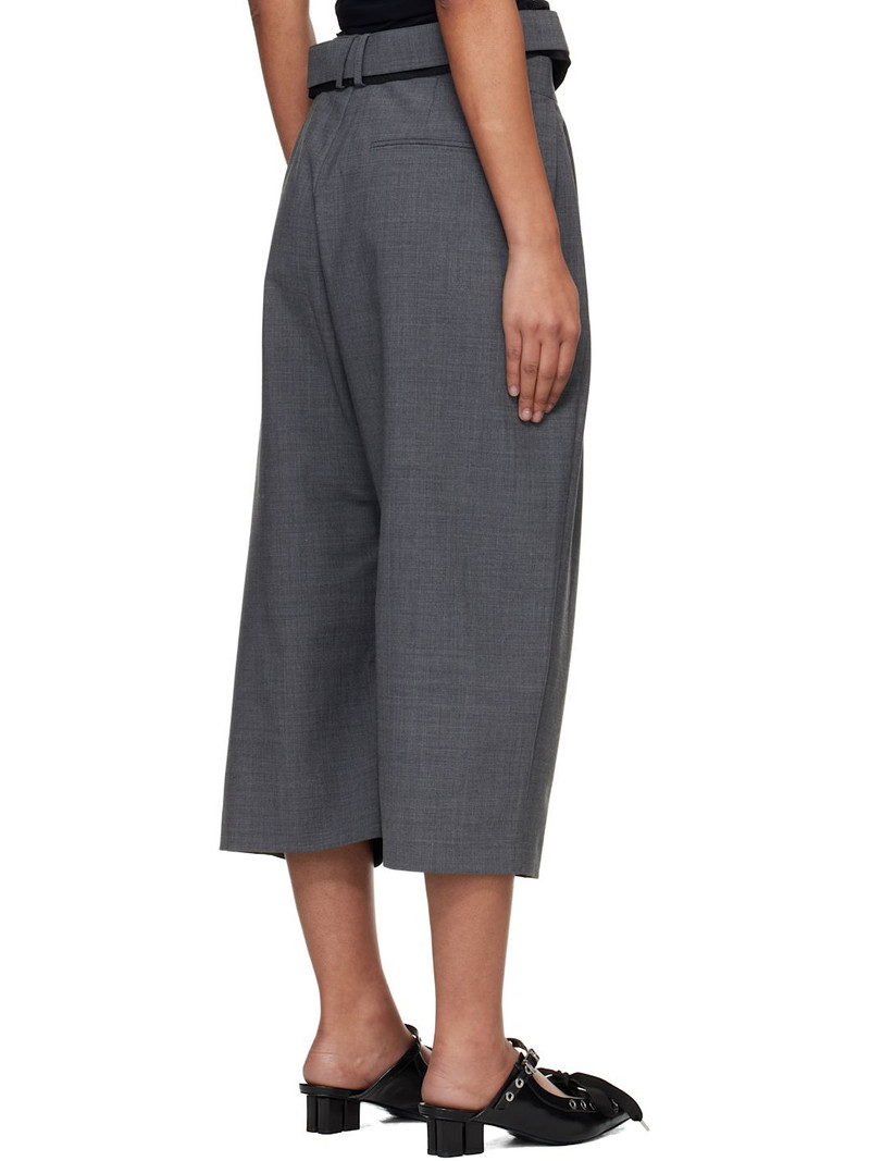 Gray Strapped Baggy Suit Shorts 3