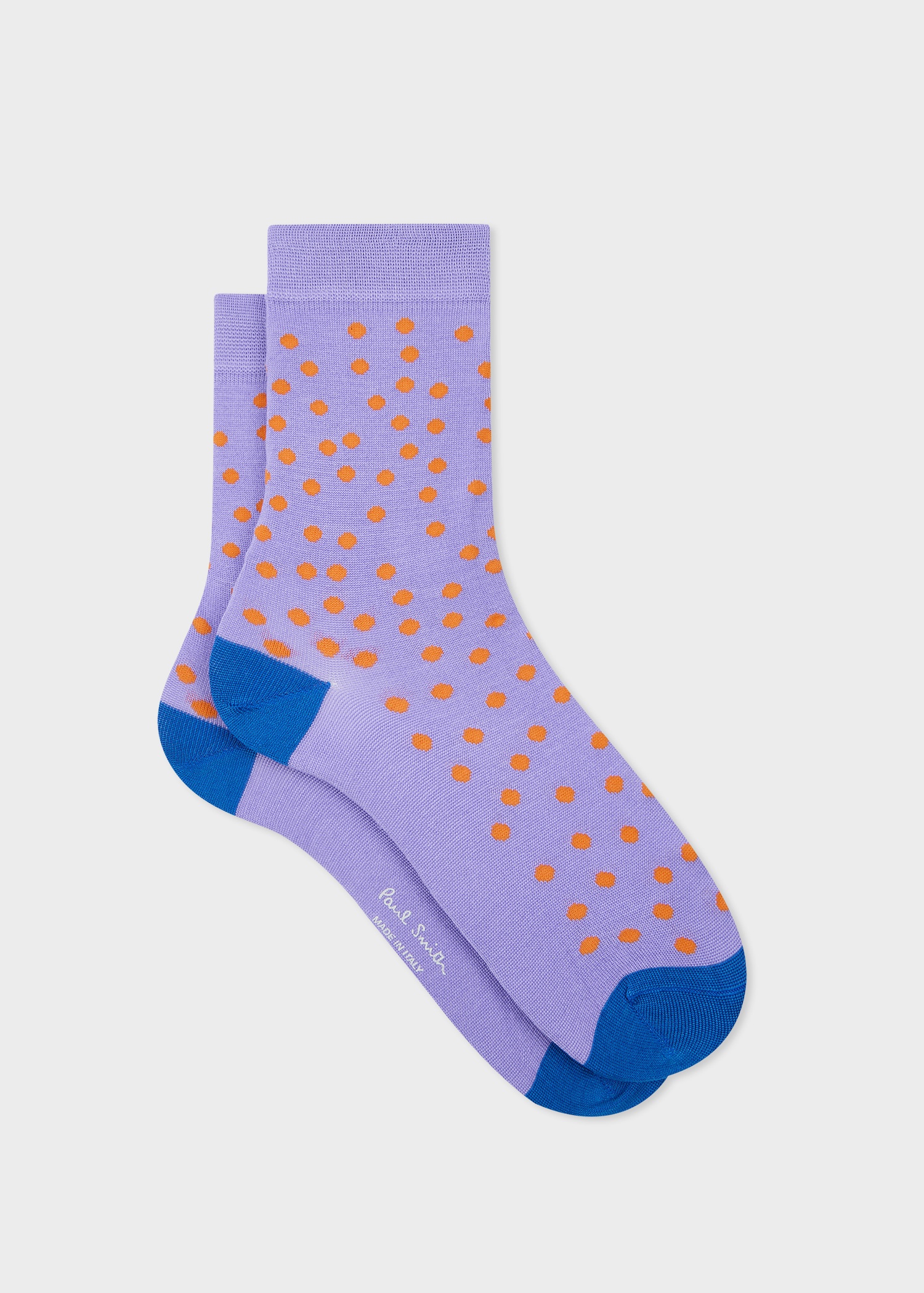 Women's Lilac Silk-Blend Polka Dot Socks - 1