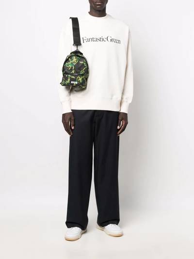 MSGM organic cotton text print sweatshirt outlook