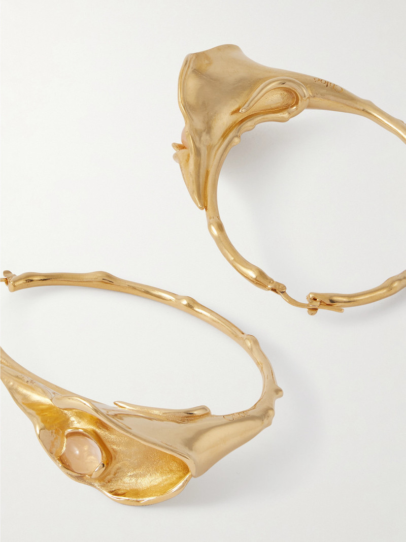 Gold-tone And Quartz Hoop Earrings 4