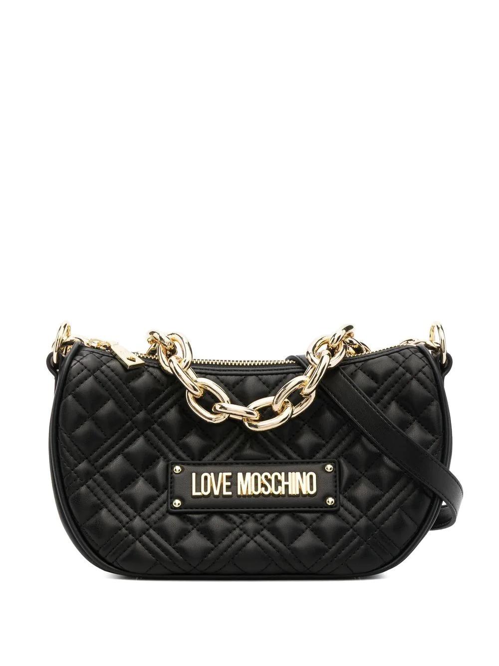 logo-lettering quilted bag - 1