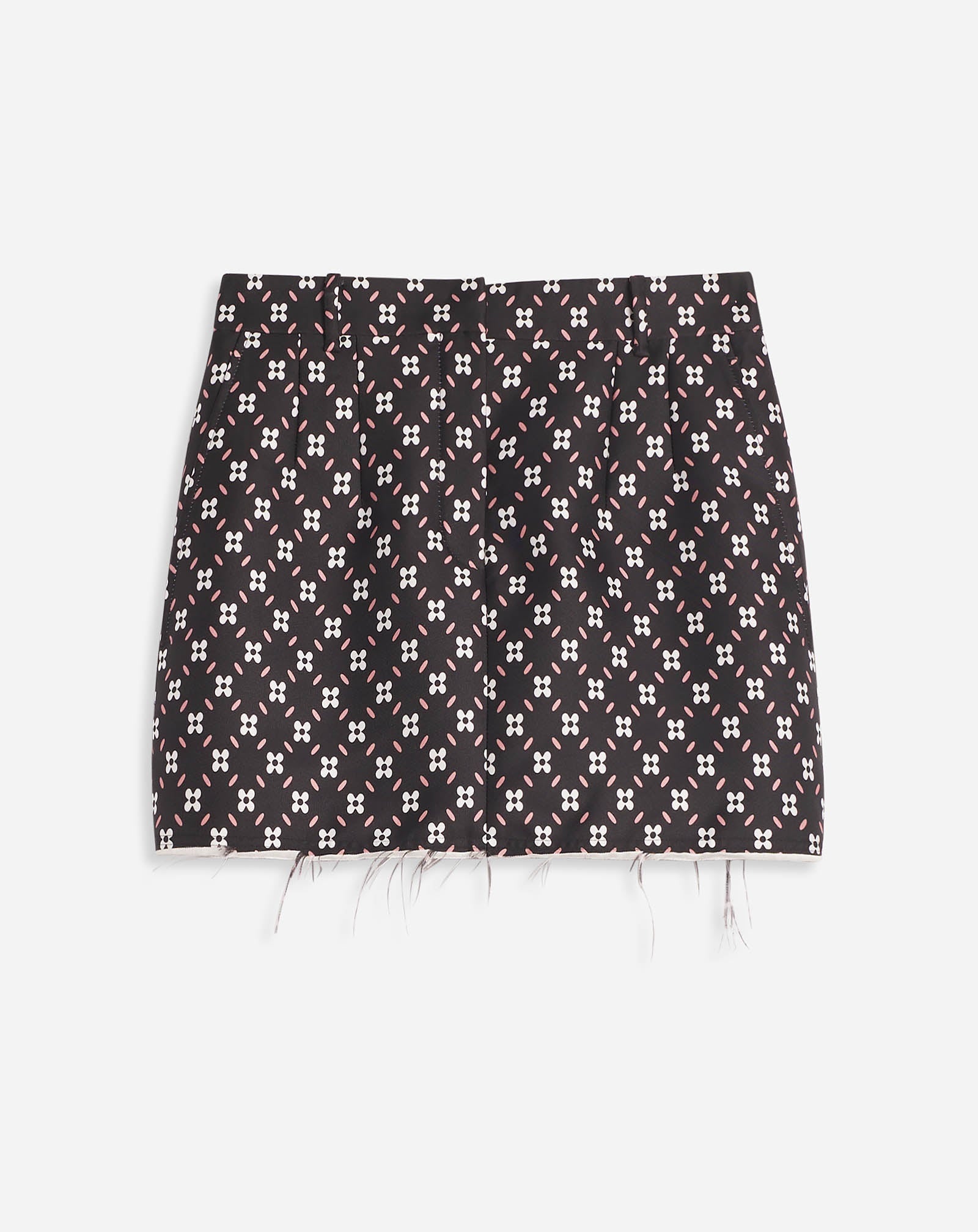 PRINTED STRAIGHT MINI SKIRT - 1