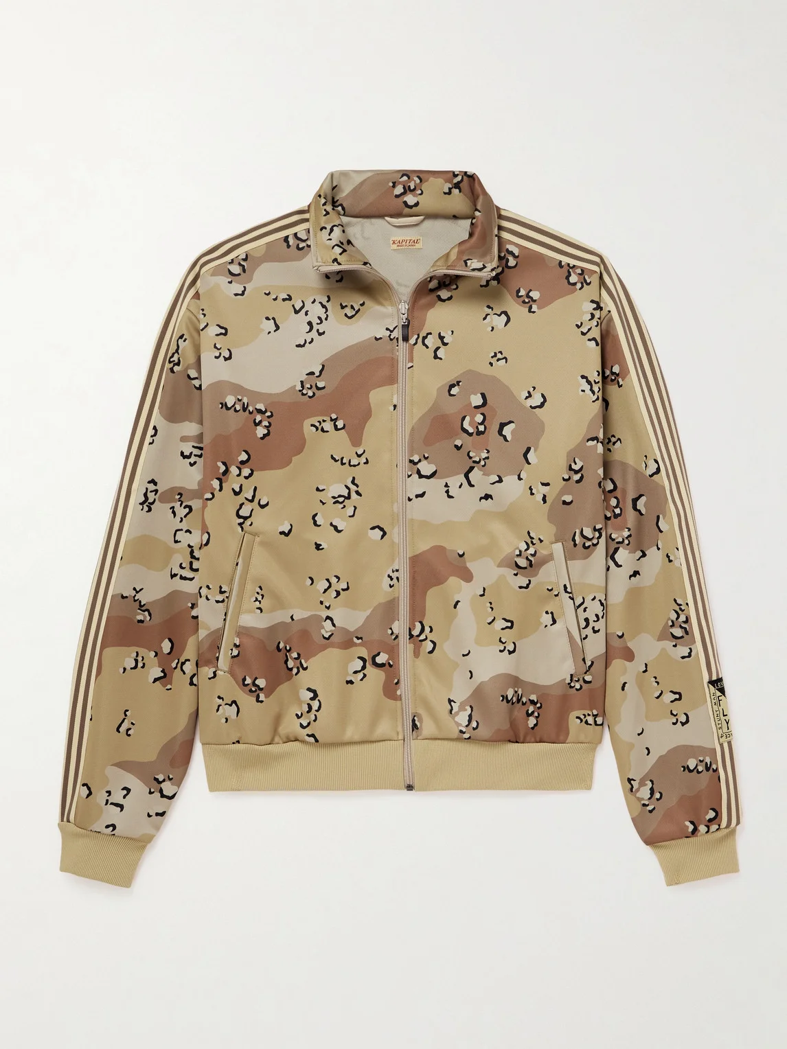 Striped Webbing-Trimmed Printed Jersey Track Jacket - 1