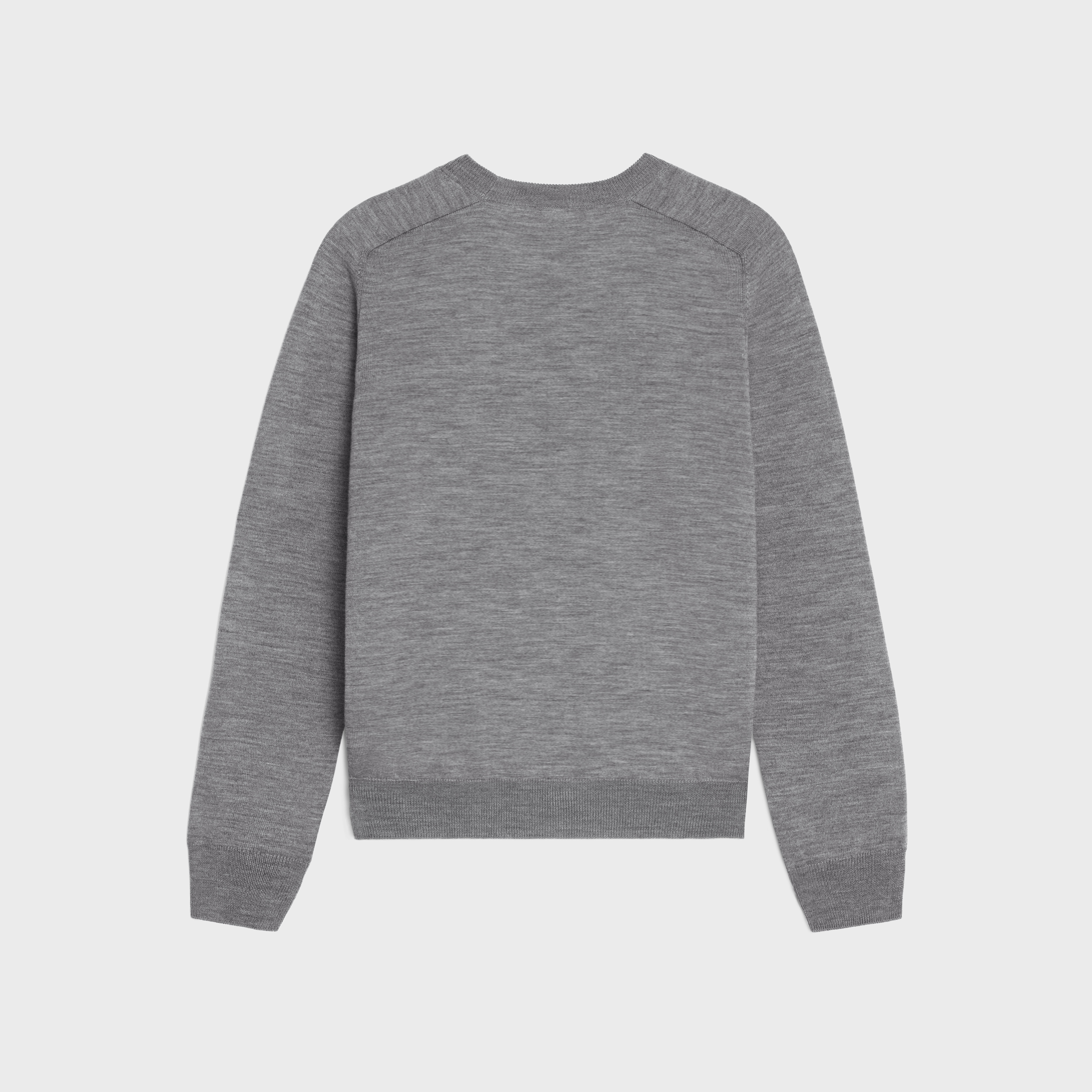 CELINE triomphe crew neck sweater in wool | REVERSIBLE