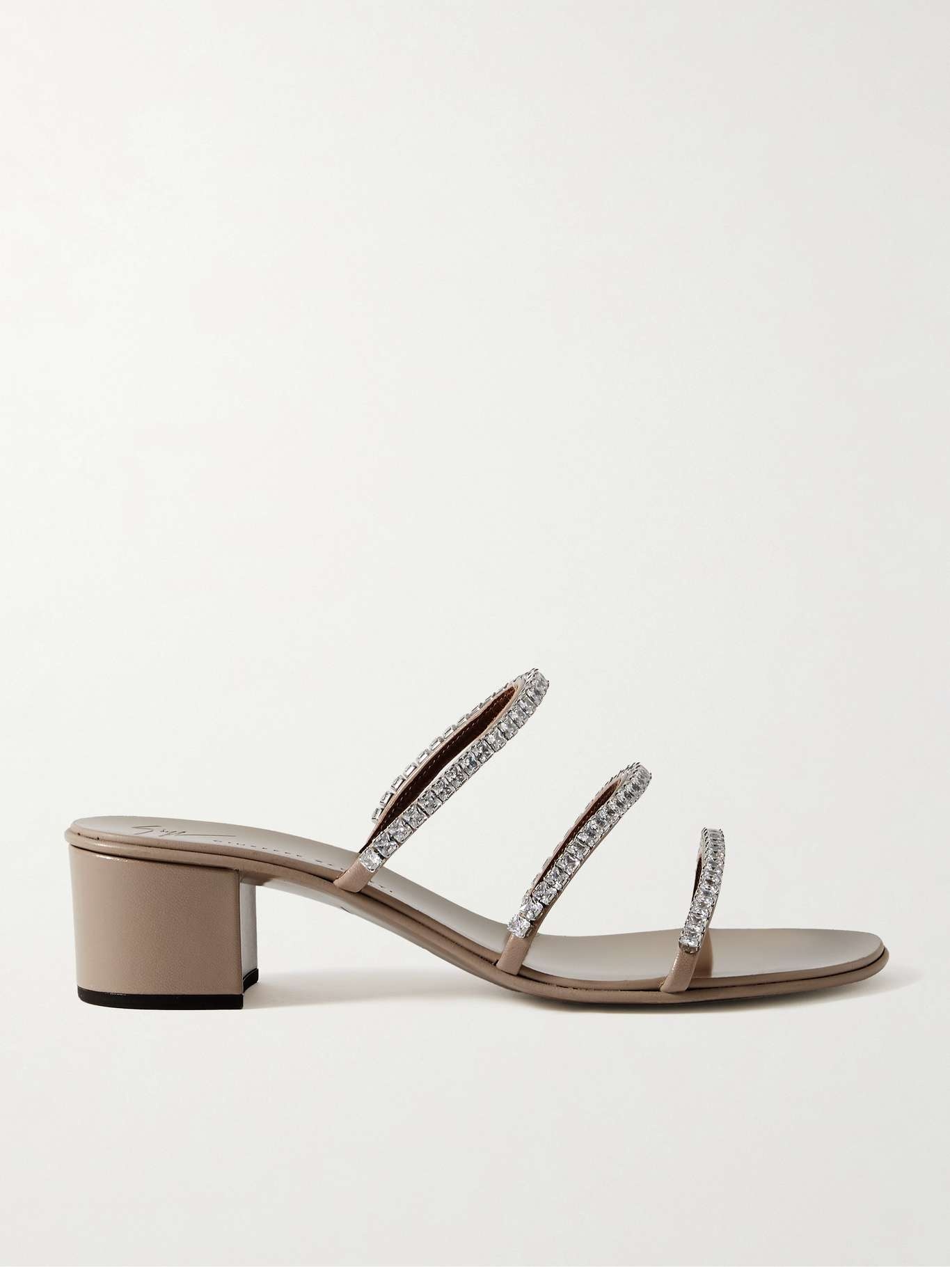 Roll crystal-embellished leather sandals - 1