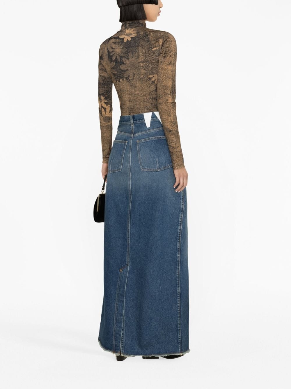denim maxi skirt - 4