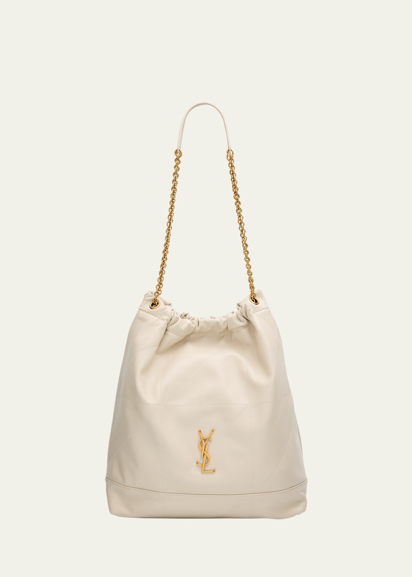 Jamie Large Pochon YSL Shoulder Bag in Quilted Lambskin Leather - 1