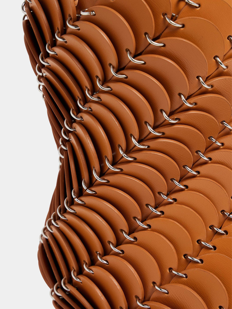 MEDIUM COGNAC BUCKET PACO BAG IN LEATHER 4