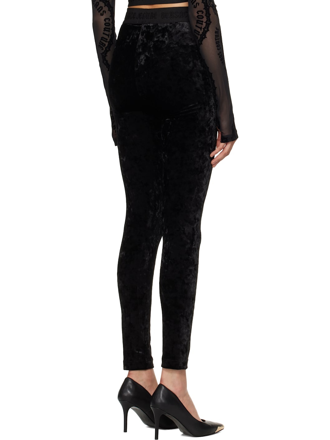 Black Velvet Leggings - 3