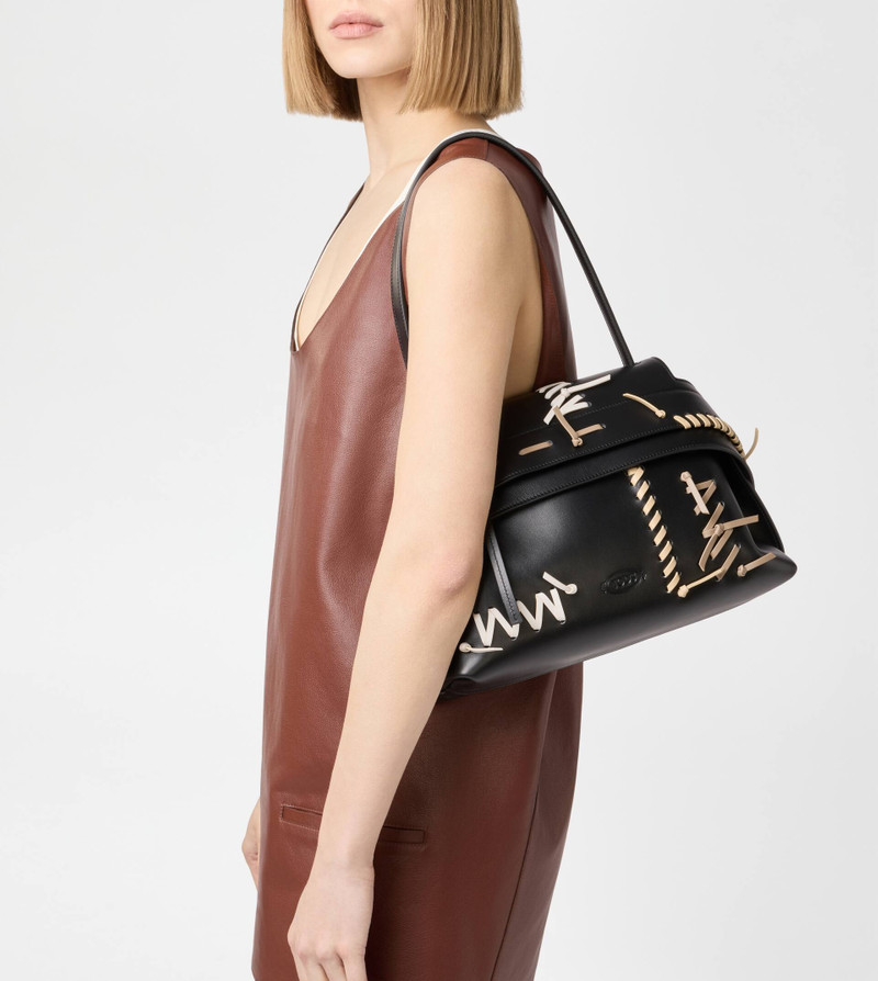 Tod's TOD'S WAVE BAG IN LEATHER SMALL - BLACK outlook