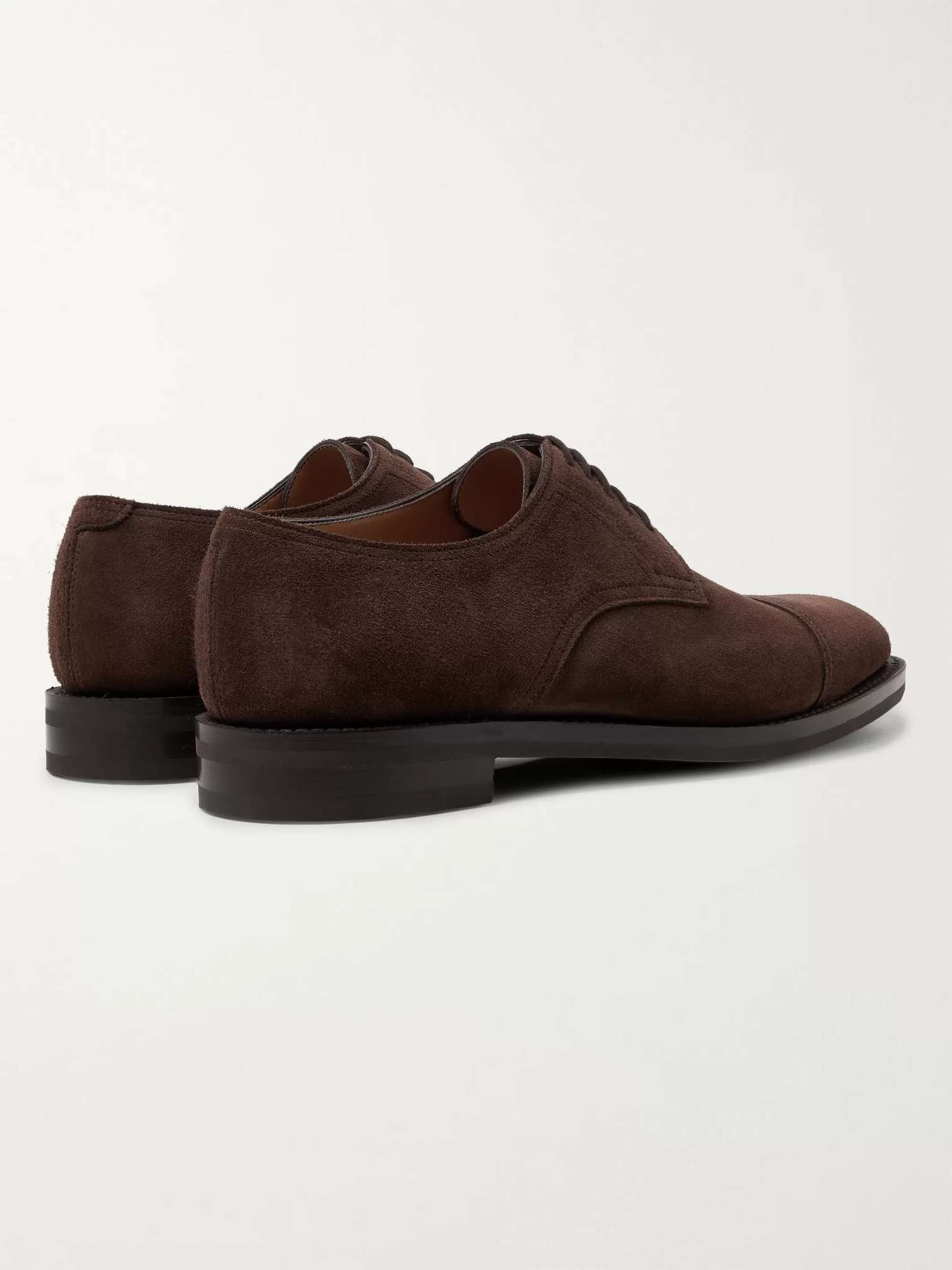 Cap-Toe Suede Derby Shoes - 5