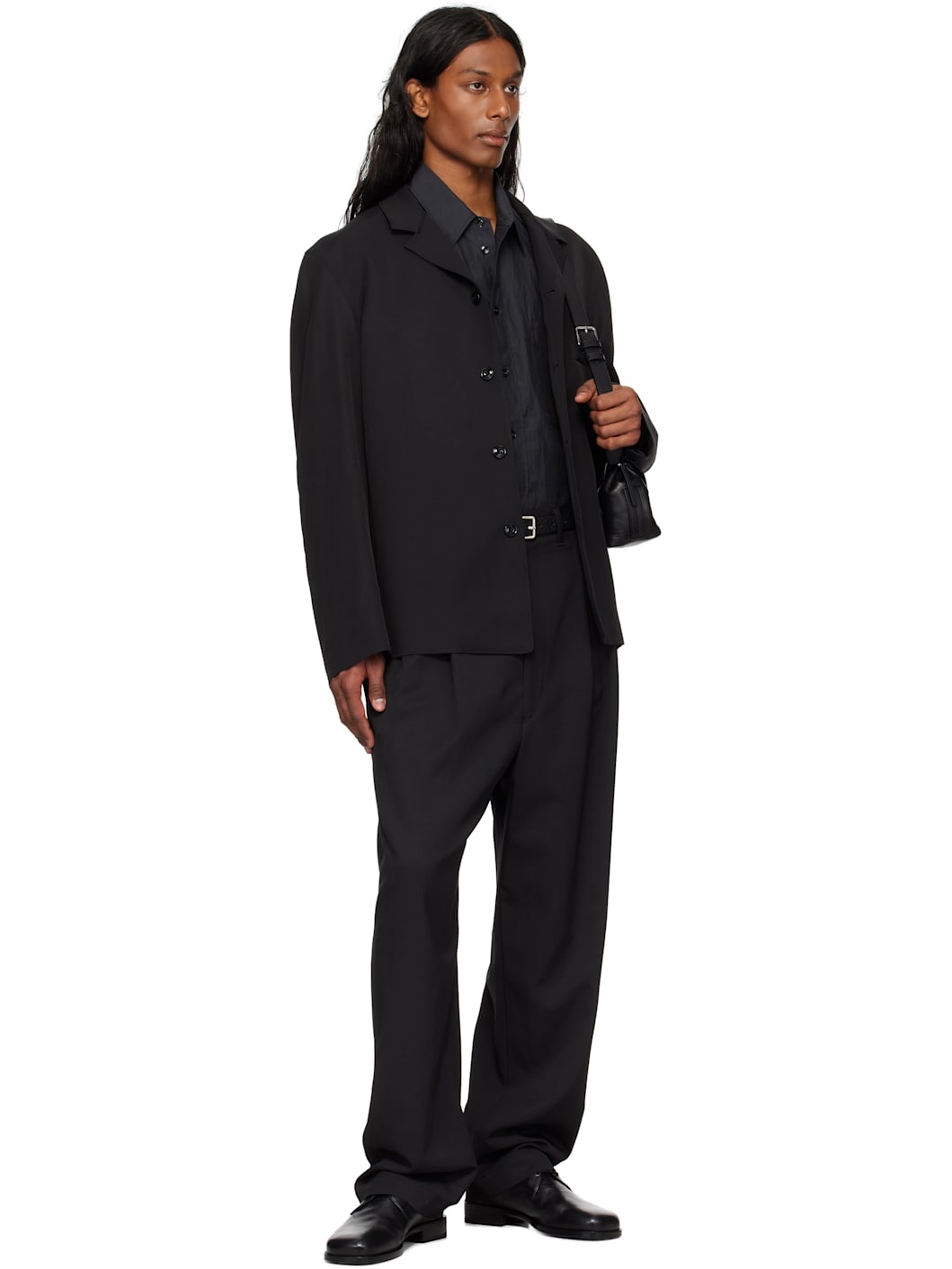 Black Tailored Shirt Jacket - 5