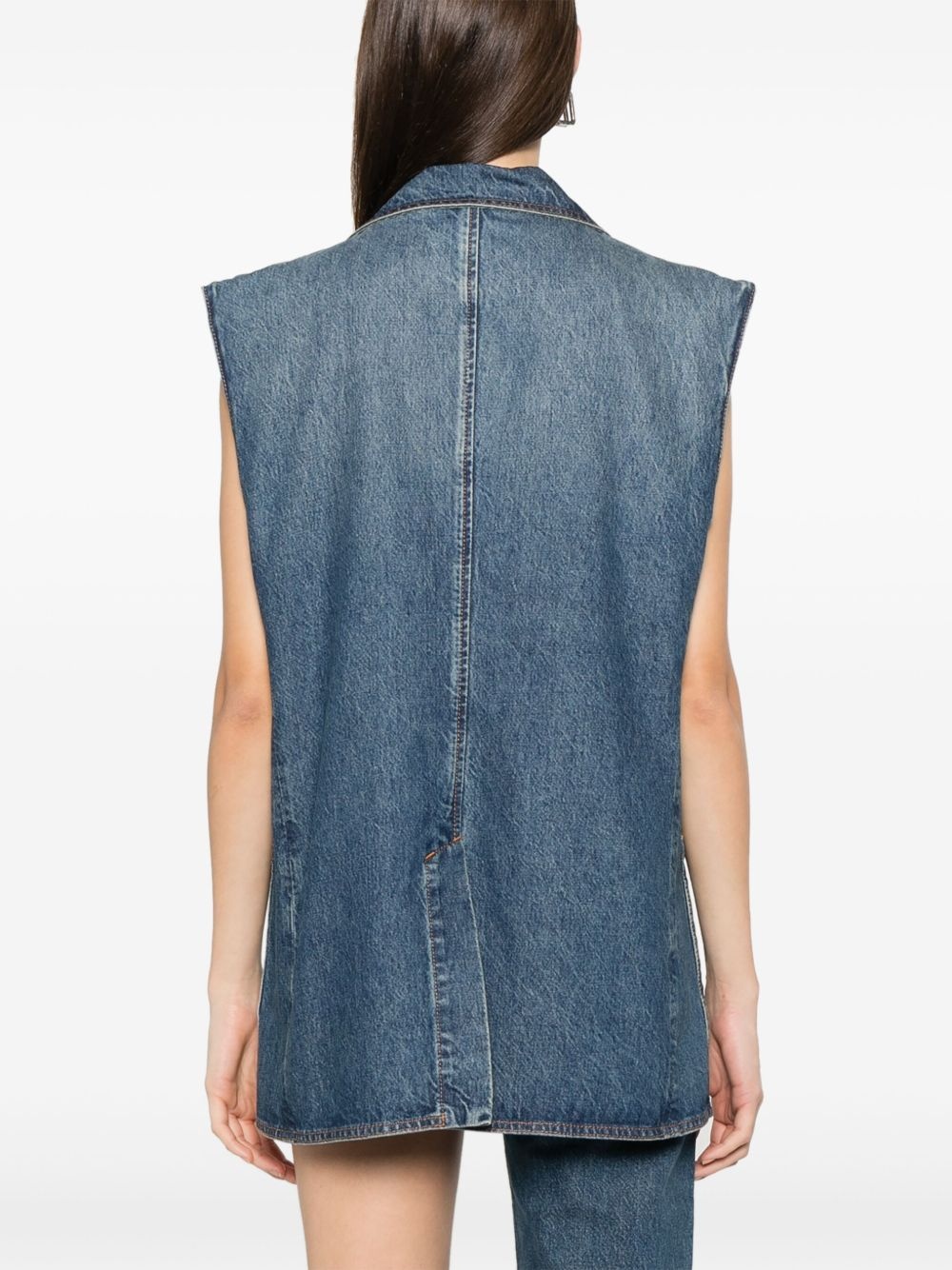 sleeveless denim jacket - 4