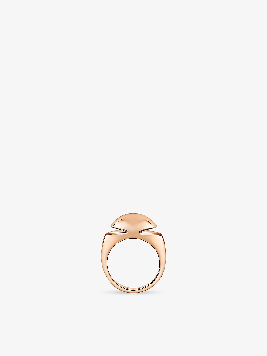 Cabochon 18ct rose-gold ring - 2