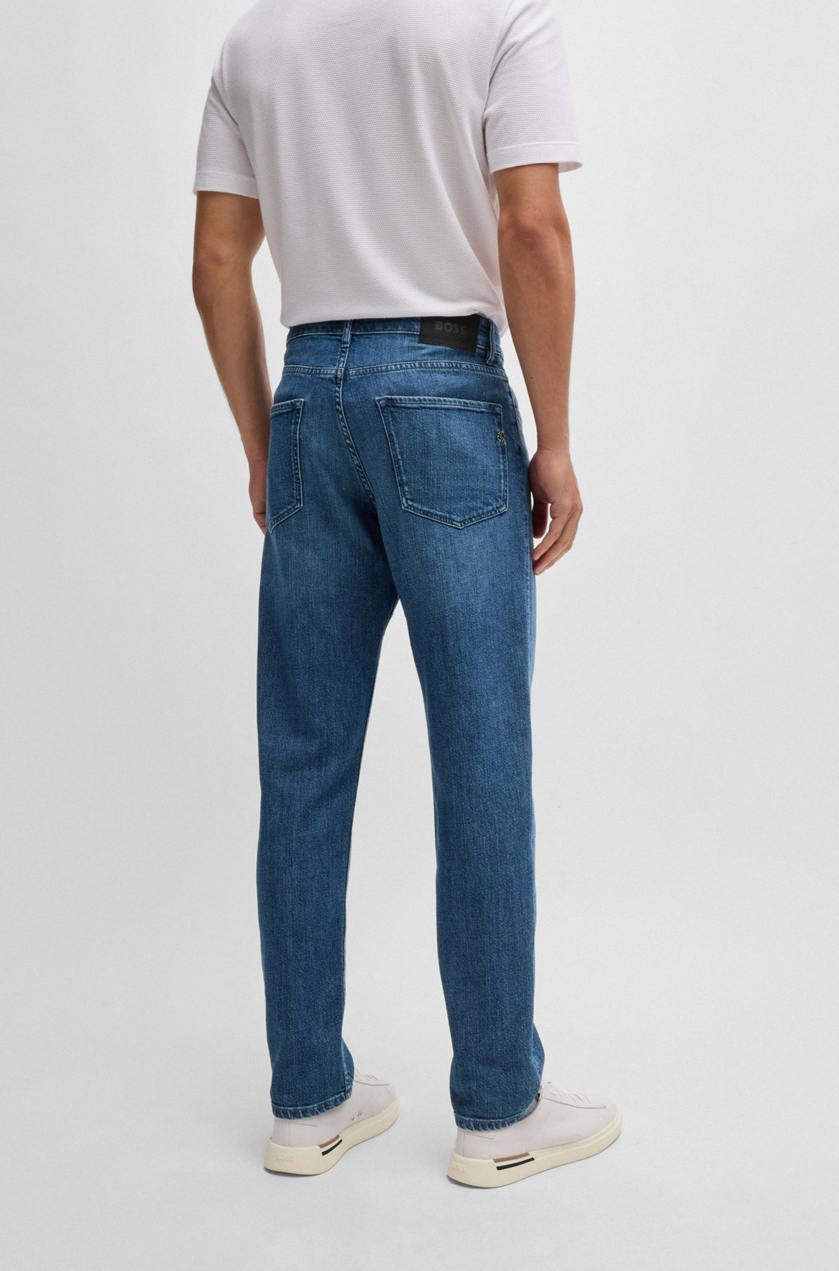 REGULAR-FIT JEANS IN BLUE MECHANICAL-STRETCH DENIM - 4