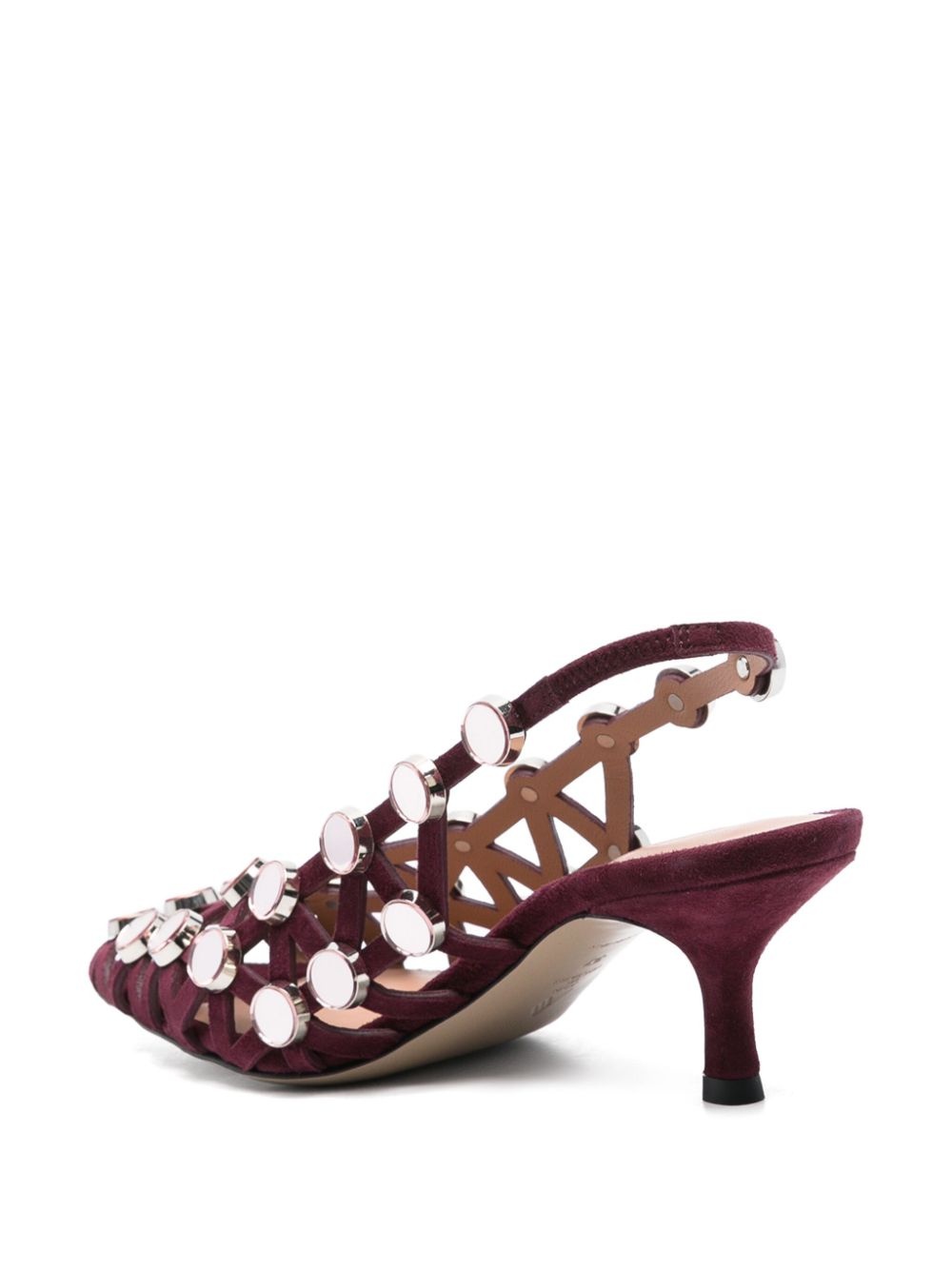 50mm Grid slingback pumps - 3