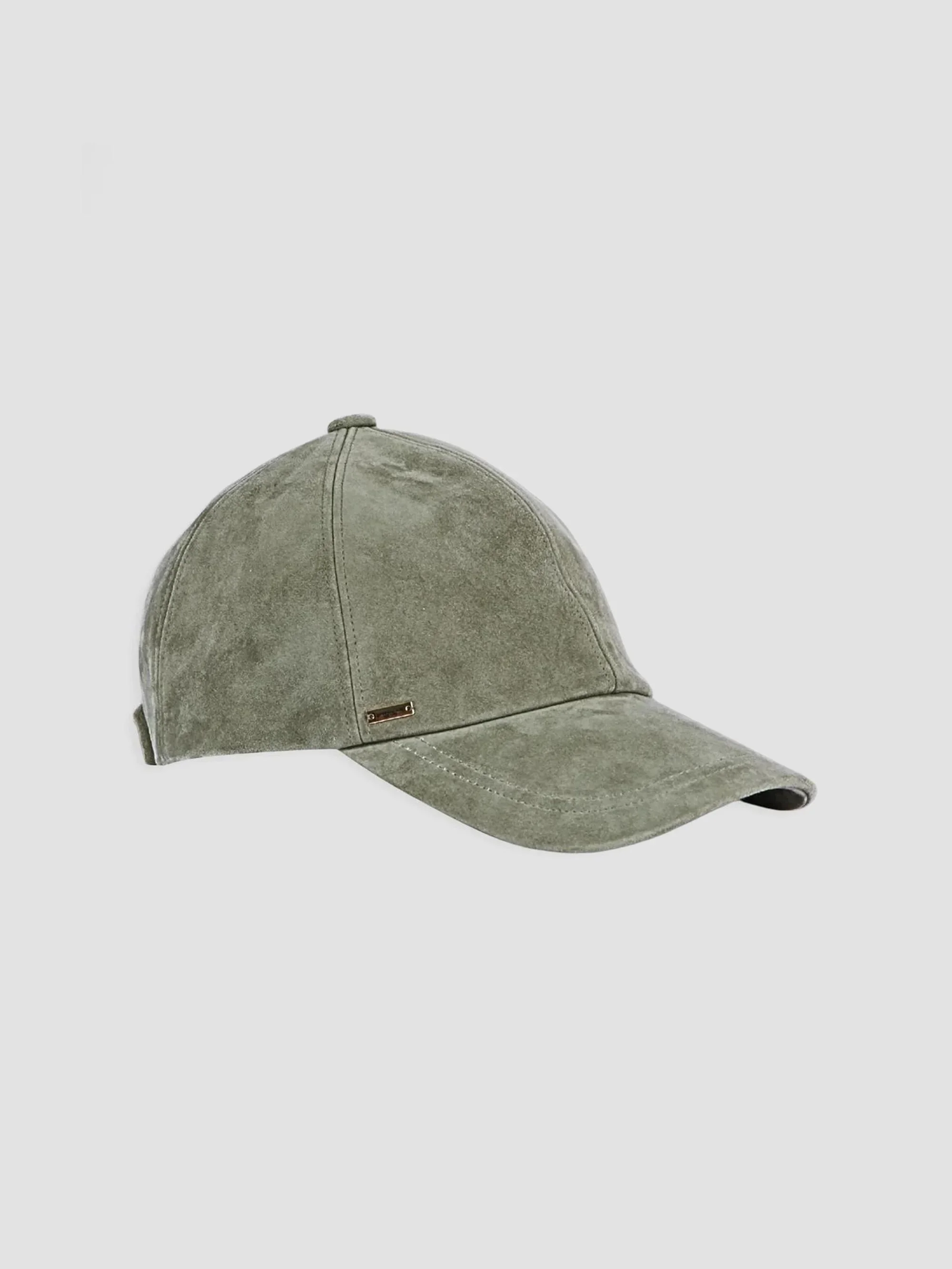 Women's Lo Suede Baseball Hat - Khaki - 1