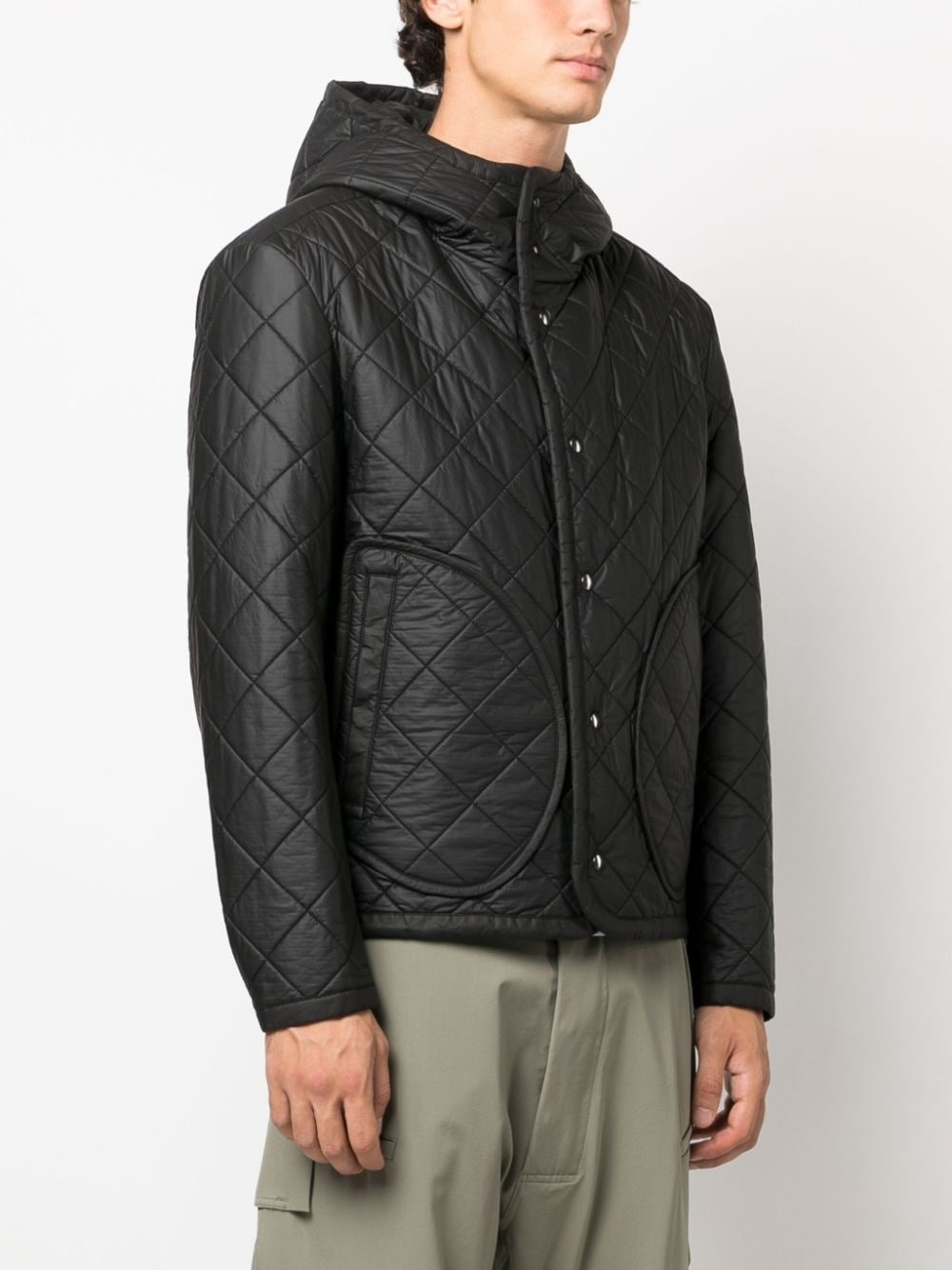 diamond-quilted hooded jacket - 3