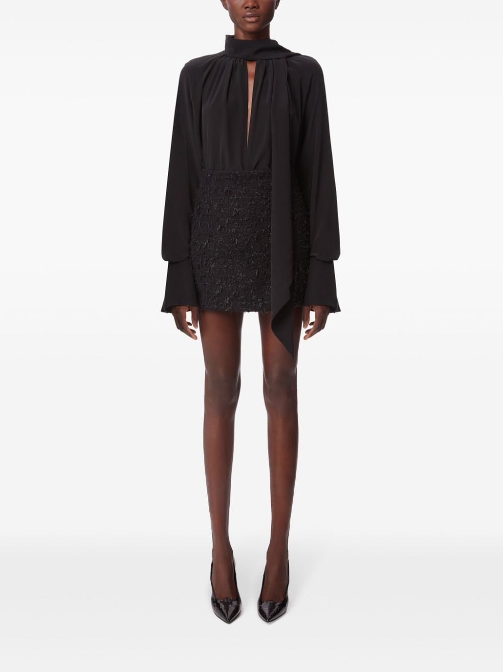 frayed tweed mini skirt - 2