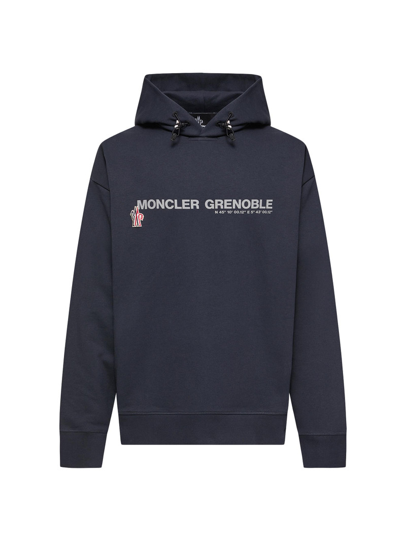 Men's Hooded Sweatshirt in Cotton Fleece - Navy Blue 1