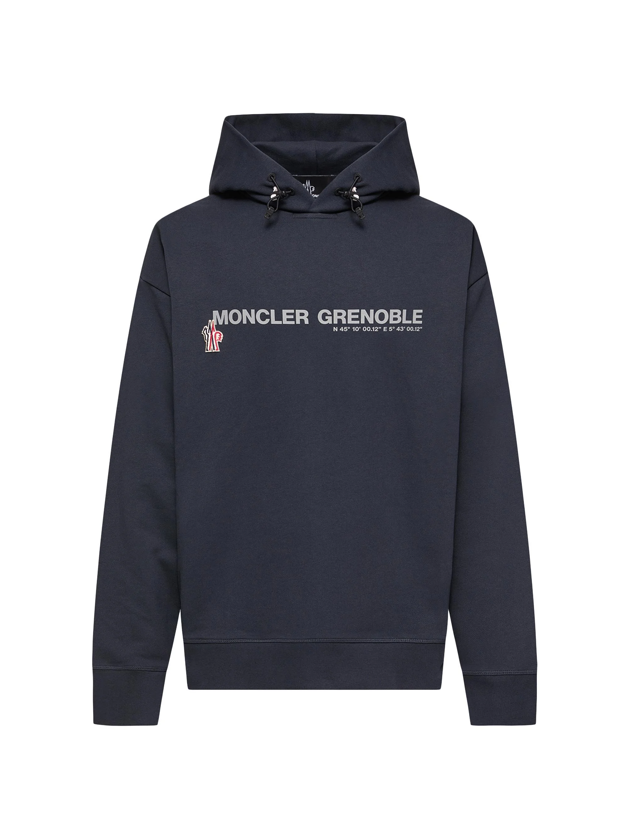 Men's Hooded Sweatshirt in Cotton Fleece - Navy Blue - 1