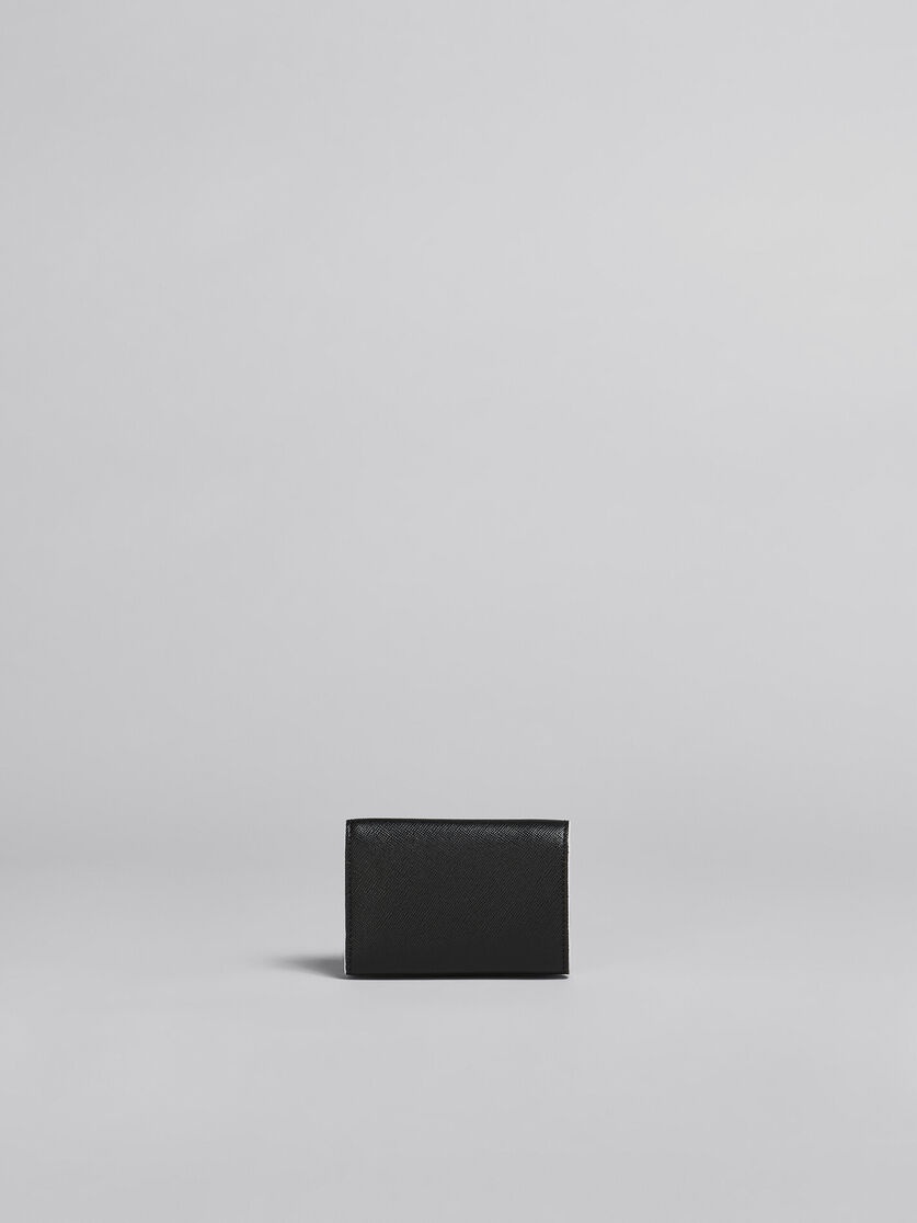 BLACK SAFFIANO LEATHER TRI-FOLD WALLET WITH STUDS - 3