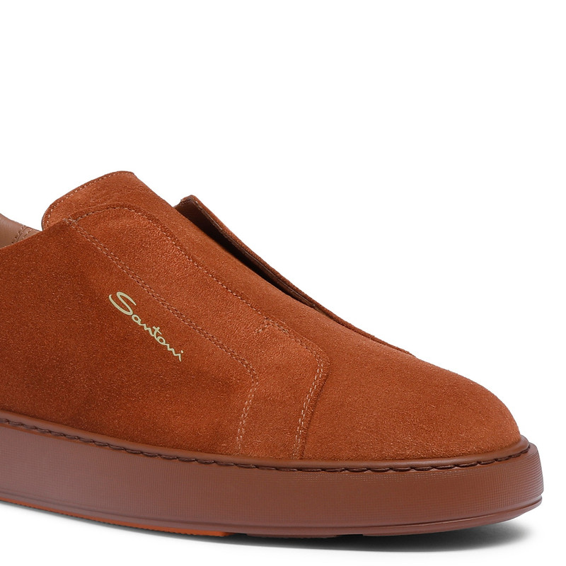 Men's brown suede slip-on sneaker 5