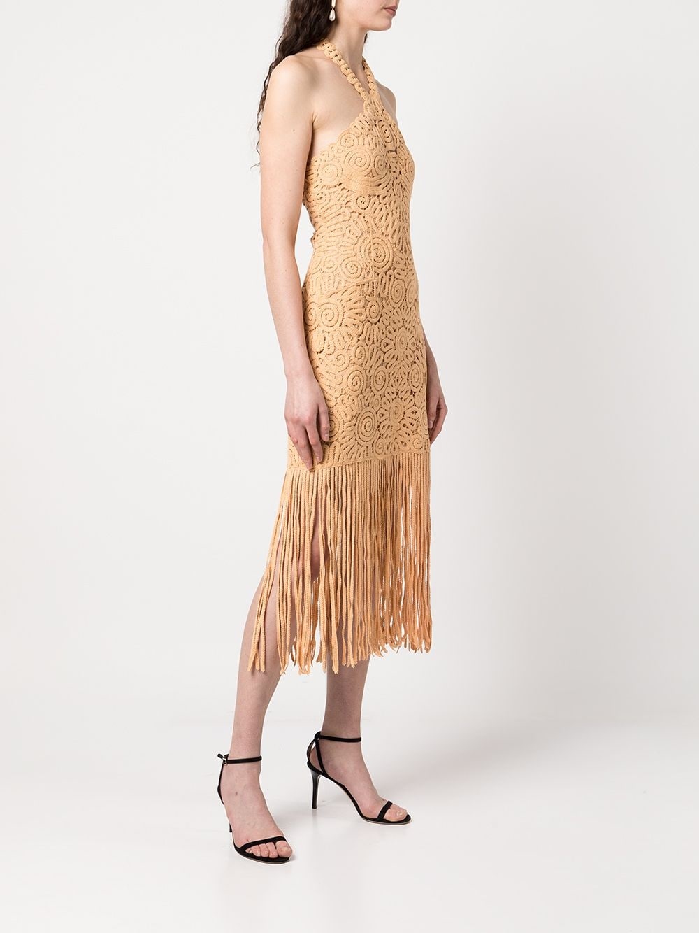 Alisa embroidered fringe midi dress - 3